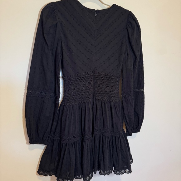 Free People | Black Delightful Mini Dress 100% Cotton Size 0 - Picture 5 of 11